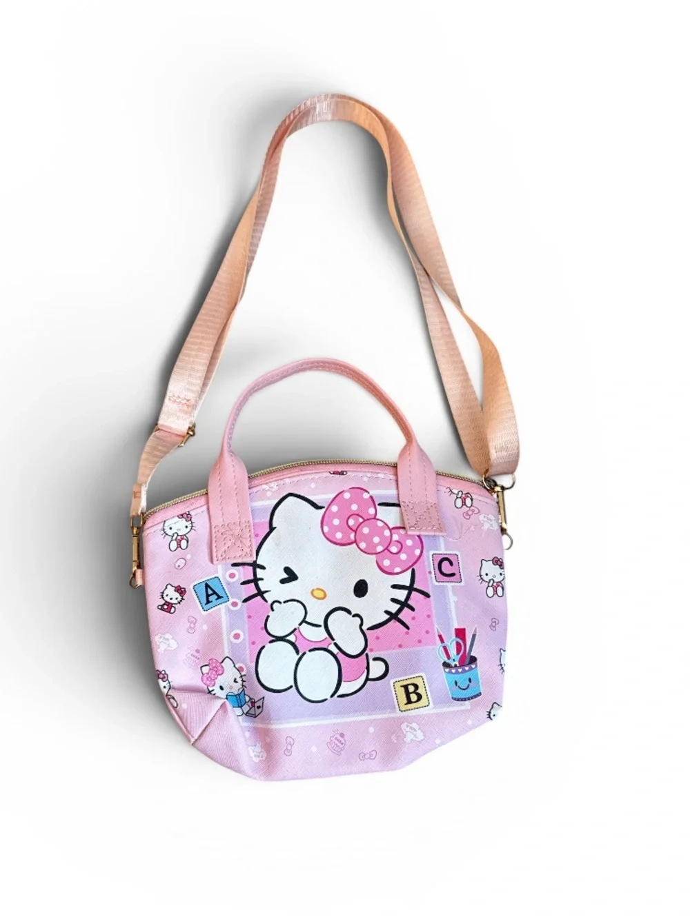 Hello Kitty Pink and Peach Mini Shoulder Tote Cute